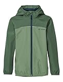 VAUDE Regenjacke Kinder Turaco III in Grün – wasser- & winddichte Outdoor-Jacke für Kinder, atmungsaktiver Kinder Windbreaker mit Kapuze – Größe: 146