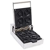 Waffeleisen Herzform Waffel 0-5 Minuten Timer Waffeleisen Waffle Maker 1100W Waffeleisen für Klassische Herzwaffeln Waffelgröße 9,5 * 9 * 1,5cm
