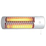 HyCell Wandheizstrahler Heizstrahler zur Wandmontage mit 2 Heizstufen (600W oder 1200W) für Terrasse, Wintergärten, Werkstätten, Arbeitstische, Wickeltisch, Baby Heizung, Haus, grau, 1900-0099