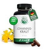 Johanniskraut Kapseln - Hochdosiert: 14:1 Extrakt (=5950mg reines Johanniskraut) - 2.55mg Hypericin - 180 Stück (3 Monate) - Green Naturals®