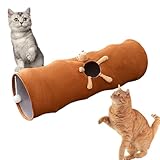 Katzentunnel,Katzentunnel für Wohnungskatzen | Katzenspielzeug mit Spielball und Guckloch,Katzenhöhle, Faltbarer Haustiertunnel, Versteckspielzeug für Katzen, Kaninchen, Welpen