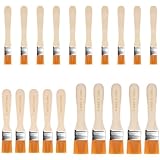 Jzszera 20 Stück Pinsel klein flachpinsel Set aus 15 23 29 mm Breite mit Holzgriff für DIY Kunst Malerbedarf Malerei