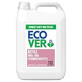 Ecover Flüssigwaschmittel Nachfüllpack für empfindliche Wäsche, frische Wasserlilie- und Honigmelonenduft, Ecover Waschmittel, 111 Wäschen, 1 x 5L