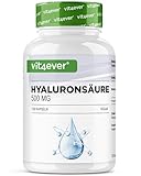 Hyaluronsäure - 120 Kapseln mit 500 mg Hyaluron für 4 Monate - 500-700 kDa - Aus pflanzlicher Fermentation - Ohne unerwünschte Zusätze, hochdosiert, vegan