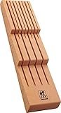 ZWILLING Messerhalter für Schubladen, Schubladen-Einsatz, Für 8 Messer, 41 x 10,8 x 4,8 cm, Holz, Braun