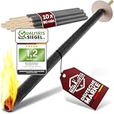 Brandstifter® 10 x bis zu 90 Minuten Fackeln für draußen Hochzeit, Kinder und Freunde. Kinderfackeln Schwarz Wachsfackeln für Fackelwanderung wandern mit Handschutz Garten min
