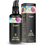 Satin Naturel Bio Arganöl 100ml – 100% Reines Kaltgepresstes Öl – Natürliches Pflegeöl für Haare, Haut, Nägel & Bart – Haaröl gegen Trockenes Haar & Kopfhaut, Zertifiziert Organisch