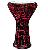 Orientalische Solo Darbuka mit Zubehör gerissener Lack Effeckt Schwarz/Rot
