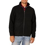 Amazon Essentials Herren Fleecejacke mit durchgehendem Reißverschluss (in Big und Tall erhältlich), Schwarz, XXL