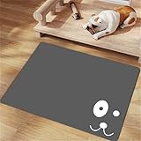 Hearda Futtermatte Hund rutschfest, Napfunterlage Hund Saugfähig Katzen Futternapf Unterlage Schnelltrocknend Unterlage Katzennapf Futternapf Matte Haustier Futtermatte (60x90cm,Grau M)