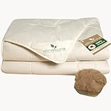 allnatura Kamelflaumhaar Duo-Bettdecke Cammello 135x200 - klimatisierende Winter-Decke - Warmer Schlafkomfort mit Feuchtigkeits-Management - 100% nachhaltiges Kamelflaumhaar - Made in Germany