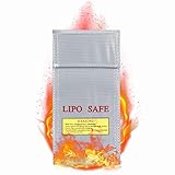 Feuerfeste Explosionsnachweis Batteriebeutel, 10x20 cm Lithium -Ionen -Batterie -Aufbewahrungstasche mit versiegeltem Verschluss für Sicherheit Transportlager