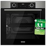 [ Test SEHR GUT, Note 1.1 *] WIGGO Backofen Set Inox 60cm 73L mit Teleskopschienen & Airfry, Selbstreinigung, 10 Funktionen, Soft-Close, Einbaugerät Einbaubackofen [5 Jahre Garantie, Klasse A]