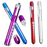 TOGEVAL 4 Stück Medizinische Penlights mit Konkaver Kopfform Langlebiges Aluminiumgehäuse LED diagnostikleuchte für Pflegepersonal und Ärzte Praktischer Clip zur Pupillen Ohruntersuchung