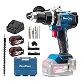 Dong Cheng Akku-Schlagbohrschrauber-Set 18V 90Nm, Bürstenloser Schlagbohrmaschine mit 1x4,0Ah Akku