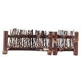 NUOBESTY Geflochtener Bambuszaun Kleiner Sichtschutz Braun Handgewebter Bonsai Dekor Mikrolandschaft Fotorequisite Kleiner Gartenzaun für Teezeremonie und Außendekor