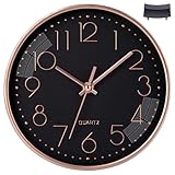 ACCSHINE Wanduhr Ohne Tickgeräusche Tischuhr Modern 20cm Quarz Groß Batterie Wanduhr Einfach zu Lesen für Zimmer Zuhause KüChe Schlafzimmer Büro Schule