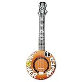 W WIDMANN MILANO Party Fashion - Aufblasbares Banjo, 100 cm, Gitarre, Musiker, Sänger, Flower Power, Accessoire Hippie