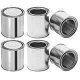 Toddmomy 6 Stück Teiliges Metall-farbeimer mit Dicht Schließendem Deckel Unbeschichtete Runde Farbdosen aus Dickem Stahlblech für Sichere Aufbewahrung von Lack Öl Chemikalien im Labor und