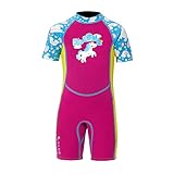 Lansru Neoprenanzug Kinder - 2.5mm Mädchen Shorty Thermal Badeanzug | Neopren Taucheranzug Kruz für Schwimmen, Surfen, Kayaking