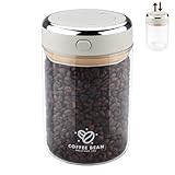 Zosenyer Kaffeedose Luftdicht, 1100ml Vakuum Kaffeebehälter aus Hochwertigem Glas für Kaffeebohnen, Pulver, Tee, Nüsse, Kaffee Aufbewahrungsdose für Familie, Büro, Café