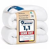 BEDSURE Bettdecke 135x200 Ganzjahresdecke Steppdecke - Bettdecke 135x200cm 4 Jahreszeiten Bettdecken - Oeko-TEX Zertifiziert 300GSM Weiß Sommerdecke, Weiche Warm Duvet Schlafdecke für Allergiker