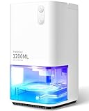 Heelay Luftentfeuchter 1200ML, Luftentfeuchter Elektrisch Entfeuchter Energiesparend,Tragbar,Ultra Leise,Auto Abschaltung,7 Farbiges Licht,Raumentfeuchter Dehumidifier für Schlafzimmer,Bad,Home