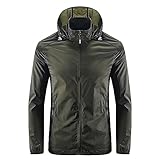 Regenjacke Herren Fahrrad Mit Kapuze Leichte Windbreaker Regenjacke Reflektierend Faltbar Wasserdicht Regenbekleidung Fahrradregenjacke Ultraleichte Dünne Atmungsaktiv Regenanzug Regenbekleidung