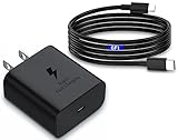 Samsung Wandladegerät USB Typ C, 45 W, für Samsung Galaxy S23/S22/S21/S20/S10/Ultra/Plus/FE, Note 20/10/Z Fold, Galaxy Tab S7/S8, mit 1,8 m langem Kabel (Geräte, die Ultra-Ladung unterstützen)