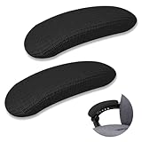 Pretwad 2 Stück Bürostuhl Armlehnenbezug,dehnbar Polyester Bürostuhl Schutz Abdeckungen entlastet Ellenbogen Beschwerden Bürostuhl Bezug Armlehnen Polster(Länge-44cm)(Schwarz)