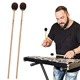 1 Paar Wood Marimba Hammer, gemischtes Garn verbesserte Ton Marimba Stick Xylophon -Instrumentenzubehör für Percussion Marimba spielen (Braun)