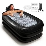 Inflatable Bath Ice Bath – Aufblasbare Badewanne für Dusche, Faltbare Badewanne für Erwachsene, Ideal als Eisbad & Eisbaden Tonne zur Regeneration, 158×95×45 cm, Dunkelgrau