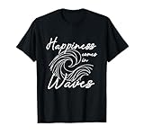 Happiness Comes In Waves Kite-Surfer Kitesurf Kitesurfing T-Shirt