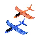 CORHAD 2 Stück Segelflugzeug Spielzeug Wirbelnd Fliegende Wurfgleiter Aus Styropor Für Kinder Ideal Zum Werfen Und Spielen Im Freien Geeignet Für Jungen Und ädchen Ab 3 Jahren