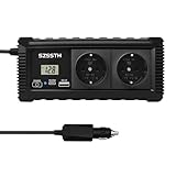 SZSSTH 200W Auto Wechselrichter 12v auf 230v Spannungswandler mit PD USB-C und USB-A Anschluss, Auto Steckdose Inverter 12V 220V für Campen Reisen Handys Laptop Pad Und Mehr