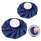 2 Stück Medium Eisbeutel Set, Wiederverwendbar Kühlbeutel mit Kleiner Eisbeutel, Auslaufsicherer Kühlkissen, Elastischer Kühlpads Eisbeutel für Heiß und Kältetherapie und Schmerzlinderung mit Deckel