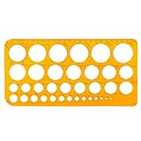 Kreis Schablone Vorlage, Kreis Schablone mit 36 Kreisen Kreis Lineal zum Malen Zeichenhilfen Quilling Schablone Transparent Orange Kunststoff Mess Lineal für Büro Schule Gebäude Architektu