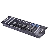 Lixada DMX-Controller, Lixada DMX 512-Konsole, Bedienfeld 192 Kanäle für Bühnenlampe, Moving Head, DJ, Club, Party