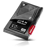 STAHLWERK Abdeckplane mit Ösen | 3 x 4 m (Verschiedene Größen) | 260 g/m² wasserdichte Schutzplane | Gewebeplane | Gartenplane | Bootsplane | Holzplane PE Plane erhältlich in 2 x 3m, 3 x 4m, 4 x 6m