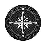 Universal-Ersatzradabdeckung, weißer Kompass, Windrose, wasserdicht, Reserveradabdeckung, staubdicht, für Anhänger, Wohnmobil, SUV, Geländewagen, 40,6 cm (16 Zoll)