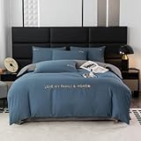 TBBFGTL Reine Farbe Bettwäsche Sets (Bettbezug 220x240cm + 2 Kissenbezüge 80x80cm) Modernes Minimaldesign Mikrofaser Doubleface Warme Bettbezüge mit Reißverschluss