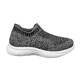 4 Schuhe Herren Männer Sport Schuhe Flachen Leichte Mesh Atmungsaktive Slip Auf Bequeme Einfarbig Einfache Eigenschaften: Schuhe Schwarz Herren Boots (Grey, 41)