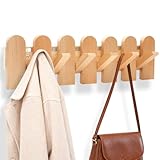 Magnetischer Falt-Garderobenhaken aus Buchenholz - Platzsparende Garderobenleiste für enge Flure und kleine Wohnungen, hohe Tragkraft und elegantes Klavier-Design