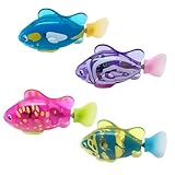 Lopxenu 4PCS Elektronischer Haustier Fisch, Schwimmen Roboter Fisch Spielzeug für Katzen, Elektrisches Fischspielzeug, Katze Interaktives Haustierspielzeug Schwimmen Baby Bad Spielzeug