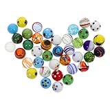 Kisangel 38 Stück Teiliges Glasmurmeln Bunte Glasperlen für Dekoration und Murmelspiele Glatte Bruchsichere Murmeln für Aquarium Garten und Schmetterlings futterschale Vielseitig