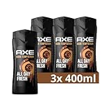 Axe 3-in-1 Duschgel & Shampoo Dark Temptation XL für ganztägige Frische, unwiderstehlichen Duft und eine angenehme Dusche dermatologisch getestet 3x 400 ml