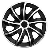 WERKTHOR Premium Radkappen 13-16 Zoll - Radkappen 16 Zoll 4er Set in Schwarz/Silber für idealen Felgenschutz - Schlagfest & bruchsicher - Autofelgen Radblenden