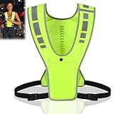 URAQT Reflektierende Sicherheitsweste Set, Reflektierende Warnweste Einstellbar & Elastische Reflektierendes Armbands, Reflektoren Sicherheits für Fahrrad, Joggen, Laufen, Wandern
