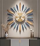 VTCFANA Große Wanduhr, modern, 55 cm, dekorative Küchenwanduhr, goldene Wanduhr, große Metall-Wanduhr mit Aluminiumzeigern für Schlafzimmer, Büro