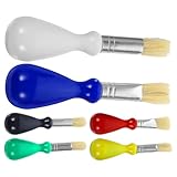 FIXOSHEE 6 Stück Pinselset für Aquarell Acryl und Ölmalerei Breiter Borstenpinsel mit Naturhaar Leichter Griff für Einfache Handhabung Kindgerecht zum Malen und Basteln